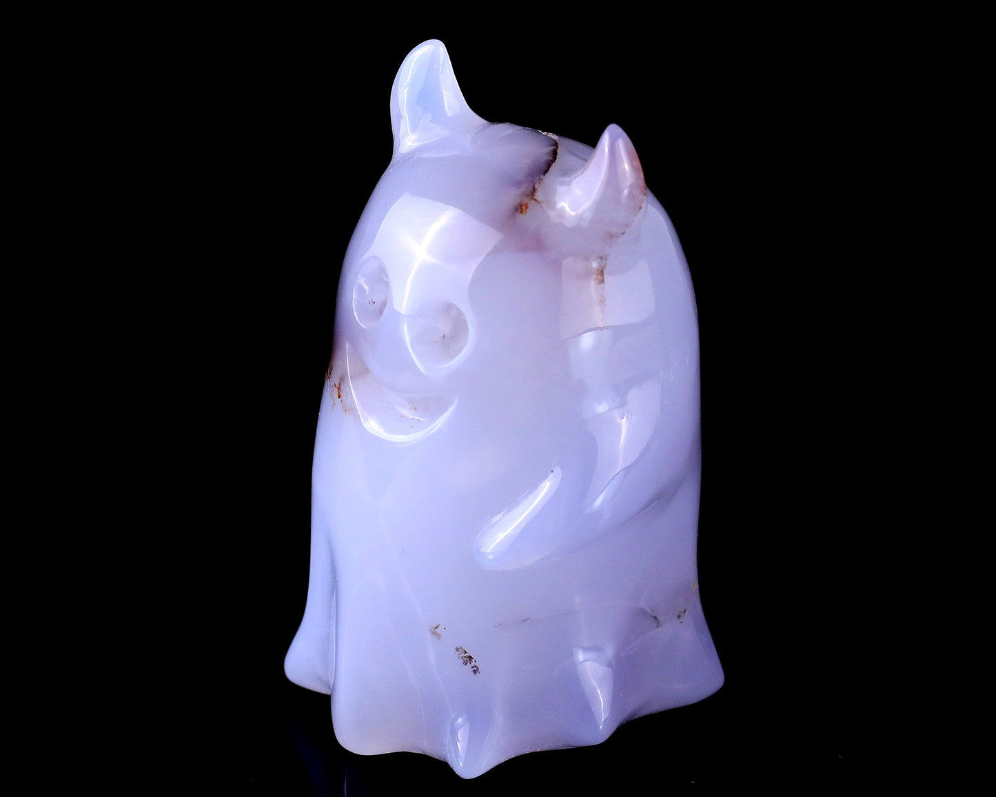 Nicedony 3.0” Blue Chalcedony Hand Carved Crystal Ghost Sculpture - View 9