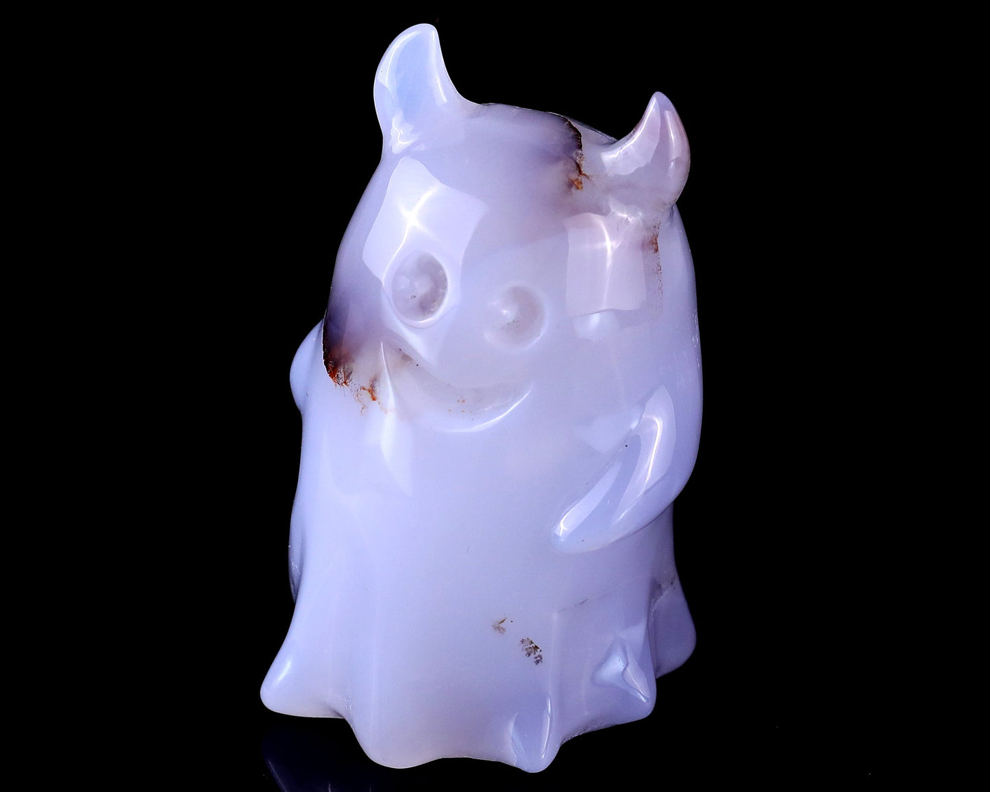 Nicedony 3.0” Blue Chalcedony Hand Carved Crystal Ghost Sculpture - View 7