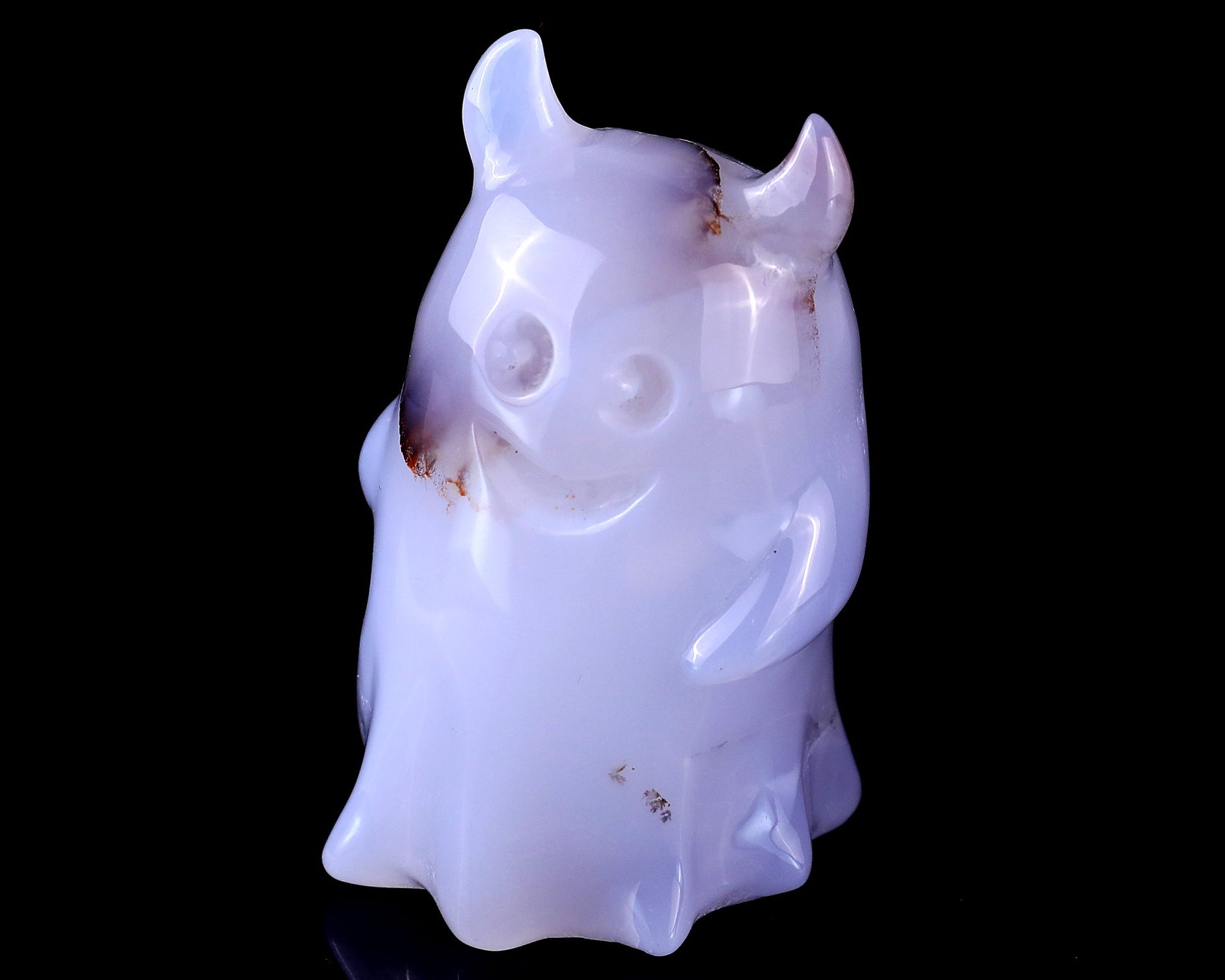 Nicedony 3.0” Blue Chalcedony Hand Carved Crystal Ghost Sculpture - View 7