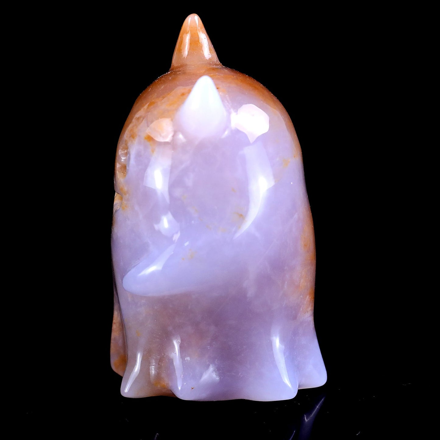 Nicedony 3.0” Natural Chalcedony Hand Carved Crystal Ghost Sculpture, Halloween Gift - View 5