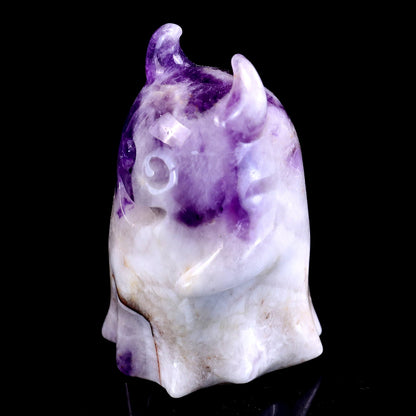 Nicedony 3.0” Natural Dream Amethyst Hand Carved Crystal Ghost Sculpture, Halloween Gift - View 7
