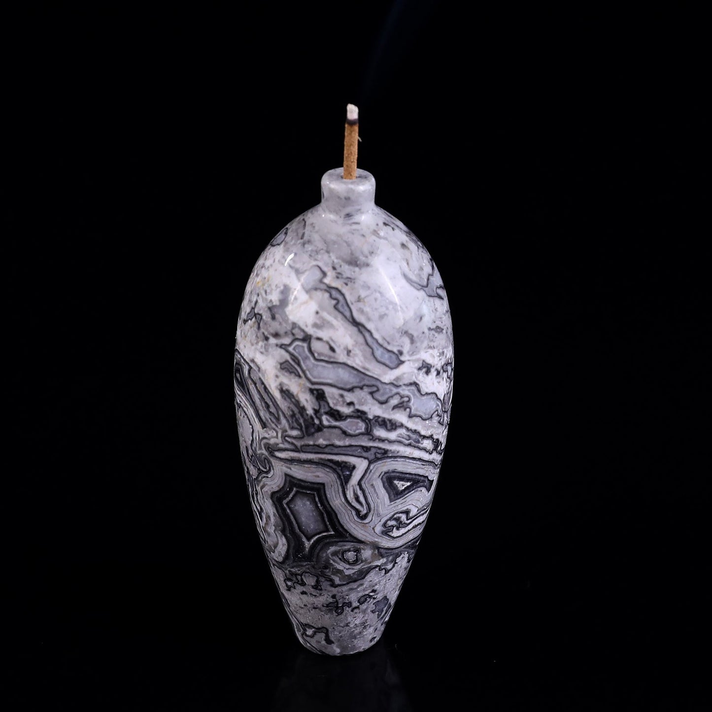 Nicedony 3.0" Gemstone Hand Carved Vase, Incense Holder Sculpture - View 7
