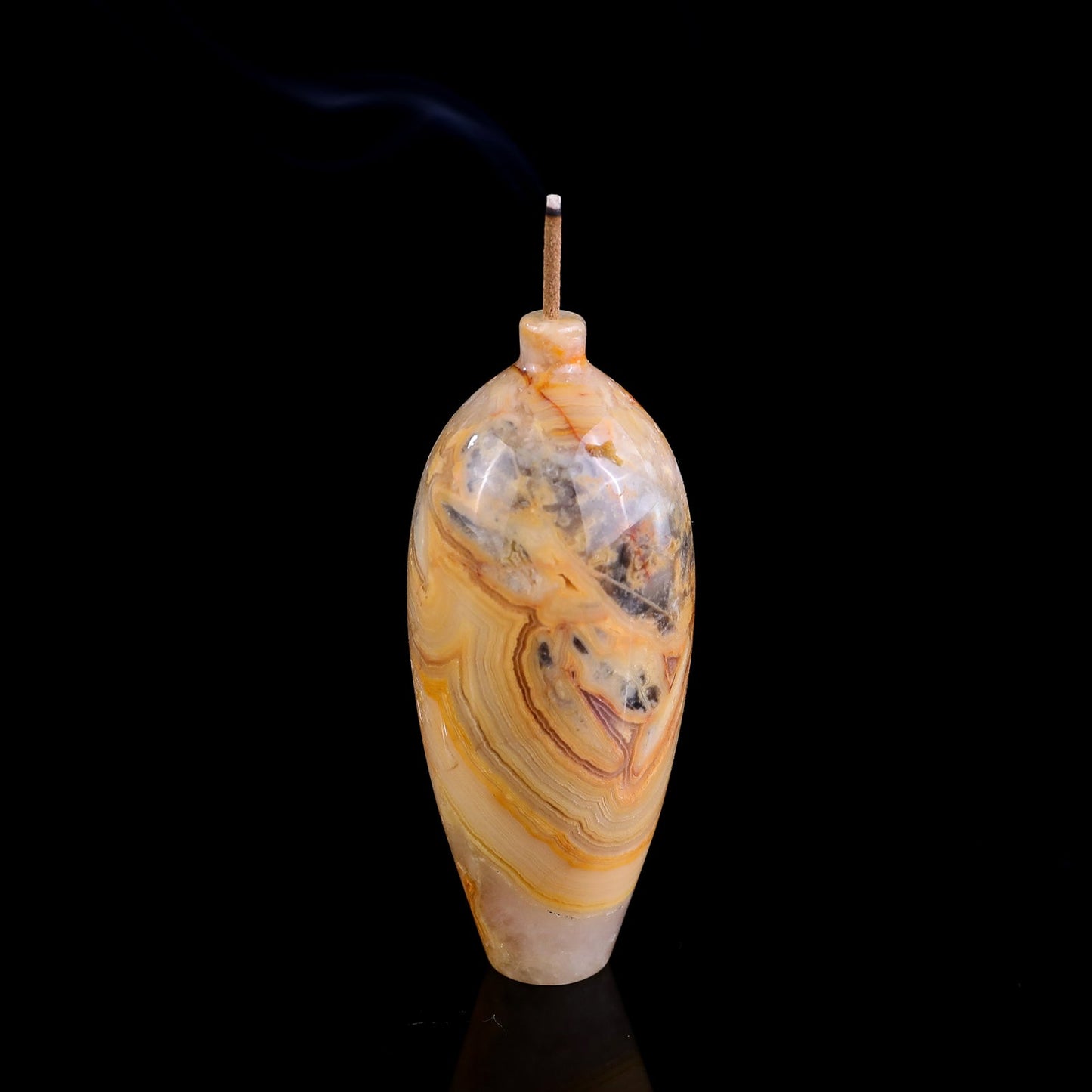 Nicedony 3.0" Gemstone Hand Carved Vase, Incense Holder Sculpture - View 6