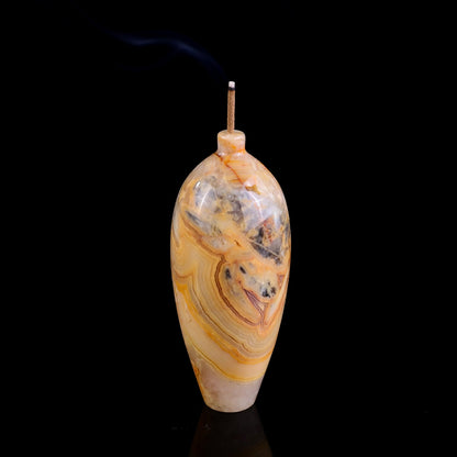 Nicedony 3.0" Gemstone Hand Carved Vase, Incense Holder Sculpture - View 6