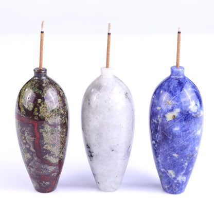 Nicedony 3.0" Gemstone Hand Carved Vase, Incense Holder Sculpture - View 16