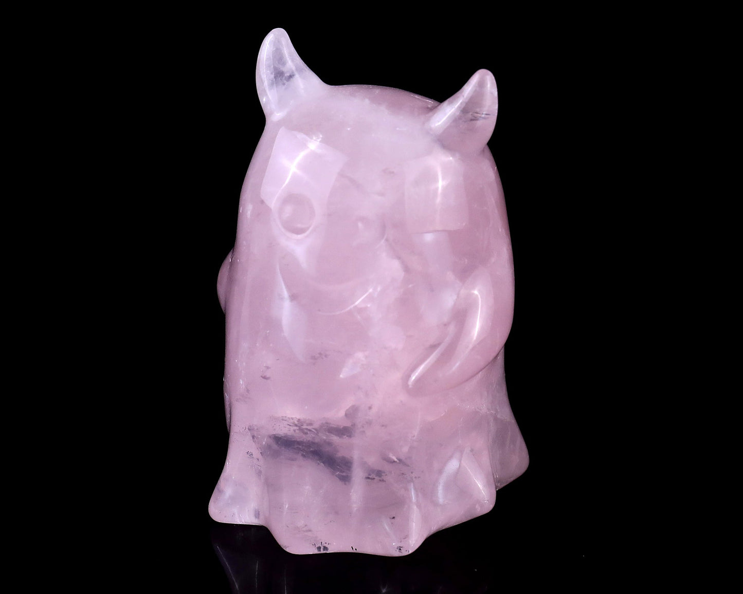 Nicedony 3.0” Natural Rose Quartz Hand Carved Crystal Ghost Sculpture, Halloween Gift - View 7