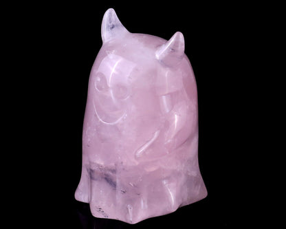 Nicedony 3.0” Natural Rose Quartz Hand Carved Crystal Ghost Sculpture, Halloween Gift - View 9