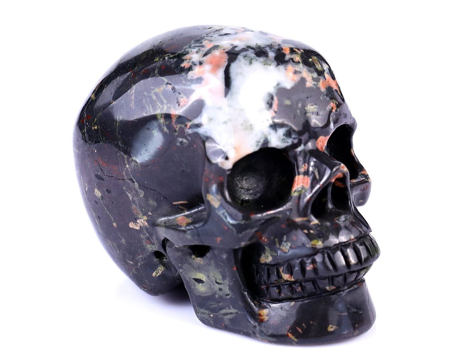 Nicedony 3.0" Plumite Hand Carved Crystal Realistic Skull Sculpture