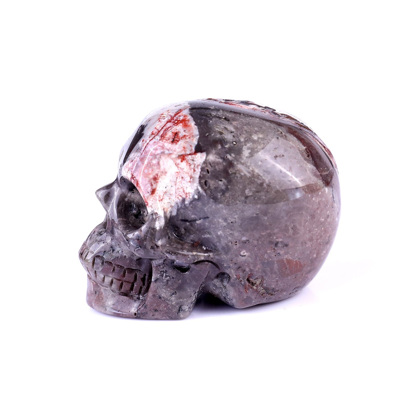 Nicedony 3.0" Red Crazy Lace Agate Hand Carved Realistic Skull - View 31