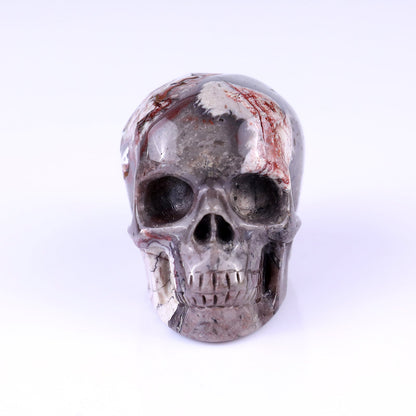 Nicedony 3.0" Red Crazy Lace Agate Hand Carved Realistic Skull - View 29
