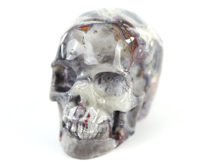 Nicedony 3.0" Red Crazy Lace Agate Hand Carved Realistic Skull - View 8
