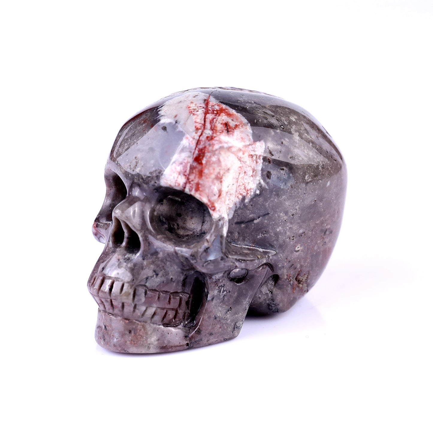 Nicedony 3.0" Red Crazy Lace Agate Hand Carved Realistic Skull - View 33