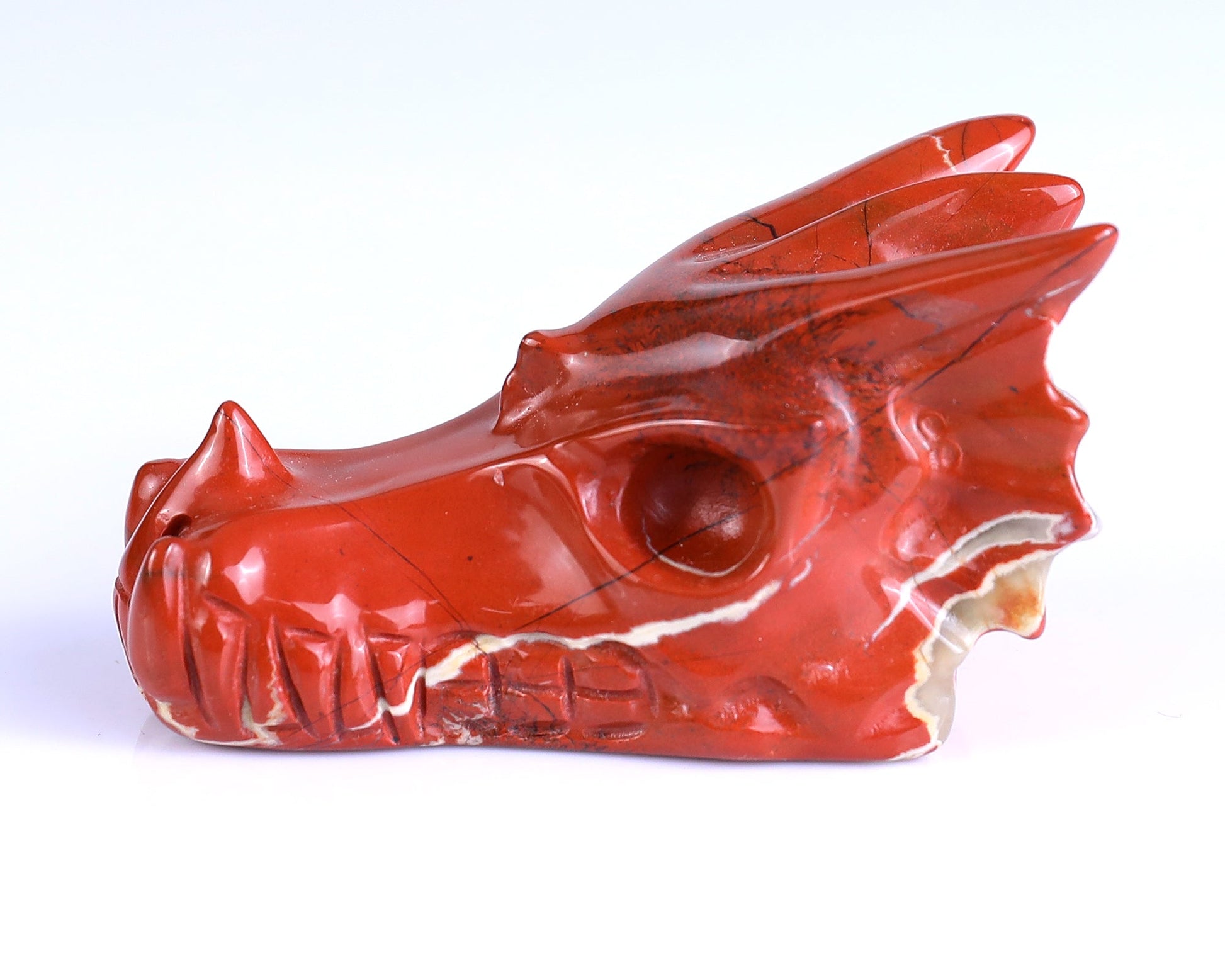 Nicedony 3.0" Red Jasper Hand Carved Crystal Dragon Skull Sculpture - View 7