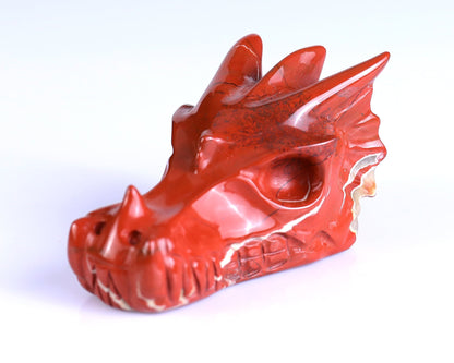 Nicedony 3.0" Red Jasper Hand Carved Crystal Dragon Skull Sculpture - View 9