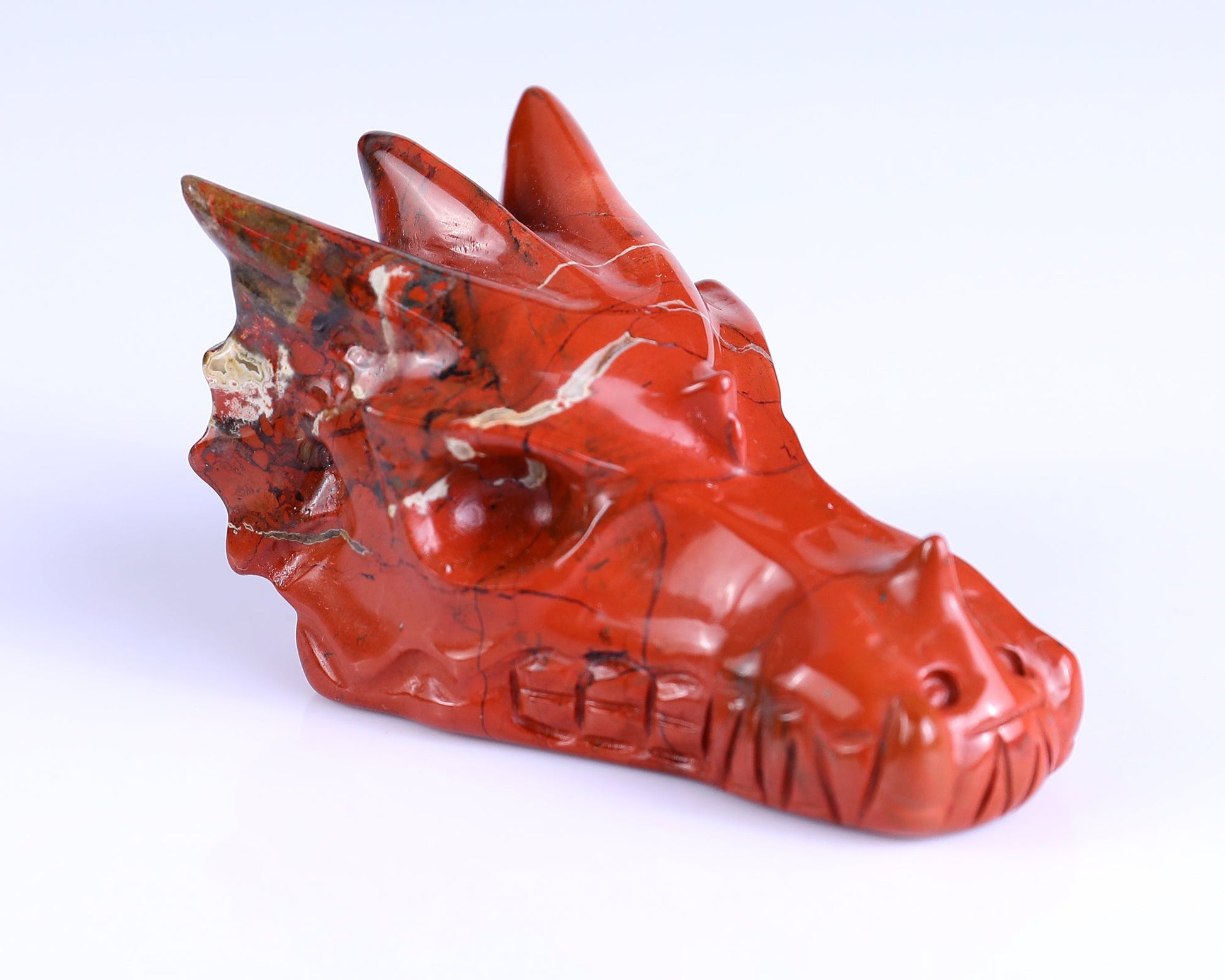 Nicedony 3.0" Red Jasper Hand Carved Crystal Dragon Skull Sculpture - View 10