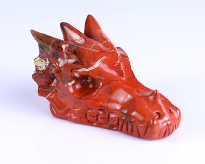 Nicedony 3.0" Red Jasper Hand Carved Crystal Dragon Skull Sculpture - View 10