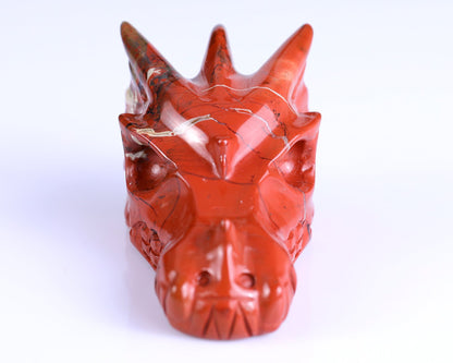 Nicedony 3.0" Red Jasper Hand Carved Crystal Dragon Skull Sculpture - View 11