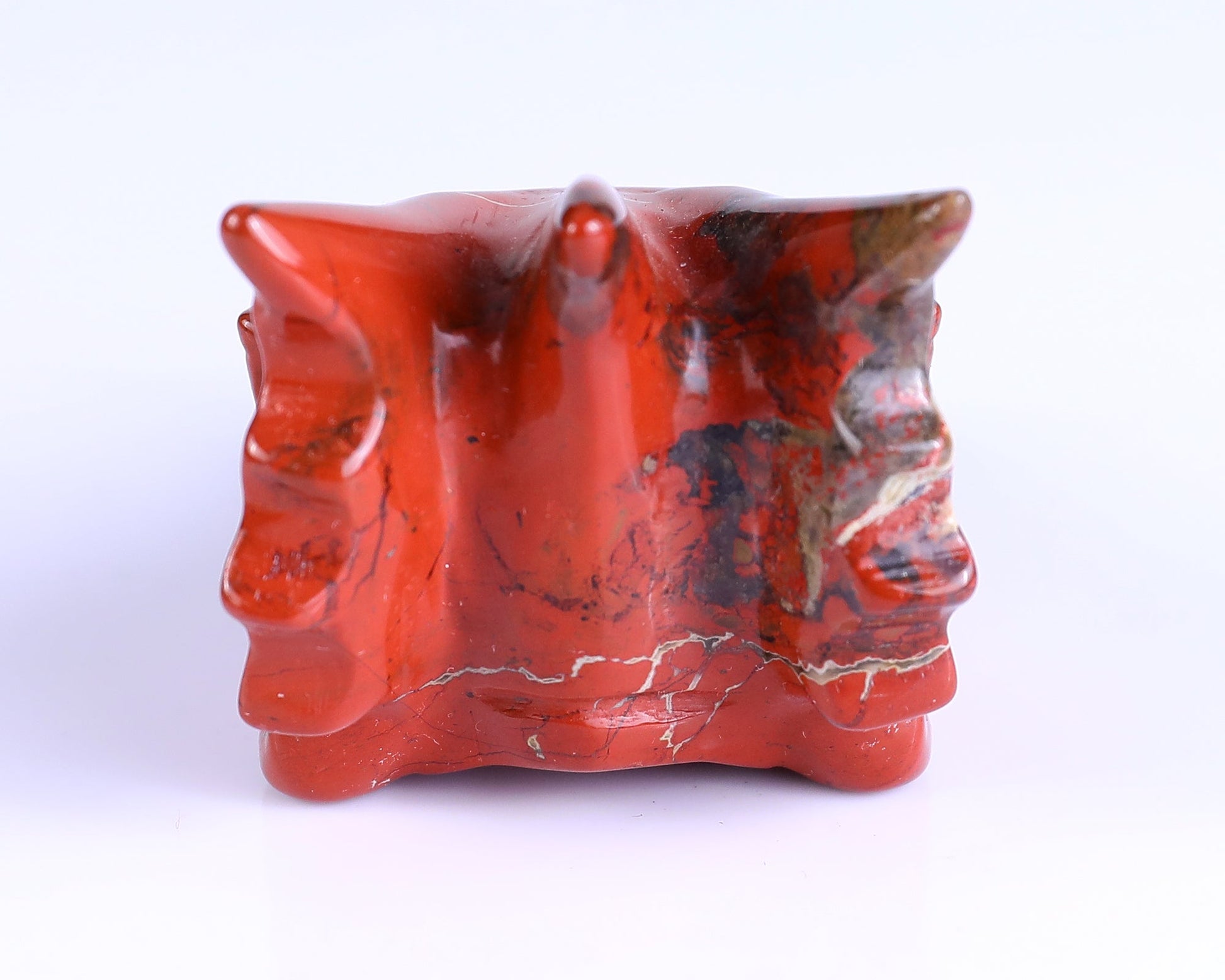 Nicedony 3.0" Red Jasper Hand Carved Crystal Dragon Skull Sculpture - View 14