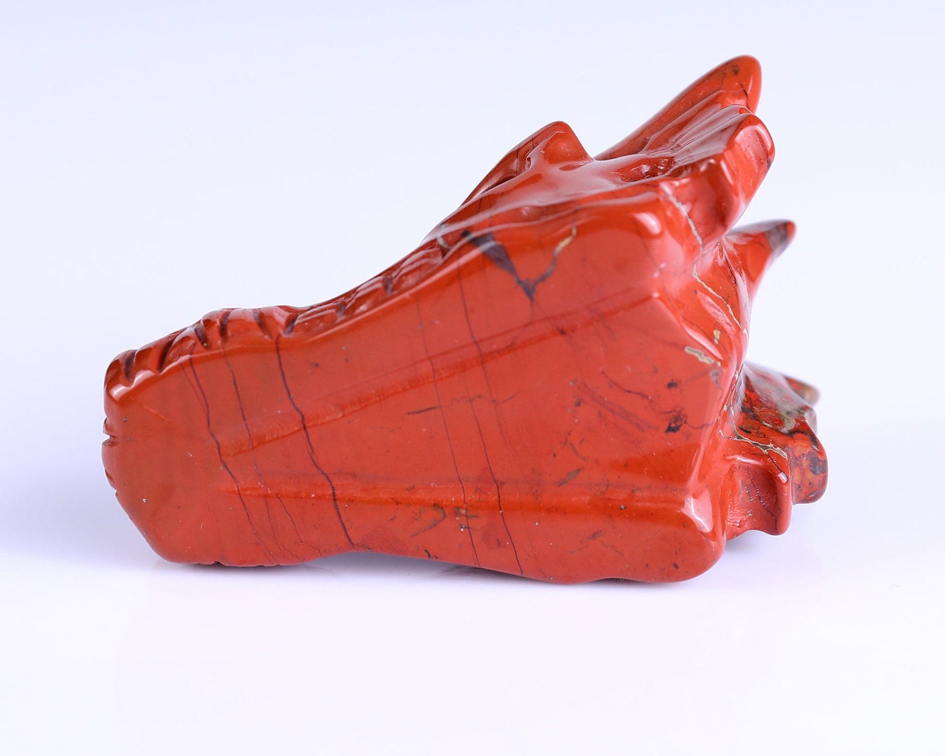 Nicedony 3.0" Red Jasper Hand Carved Crystal Dragon Skull Sculpture - View 17