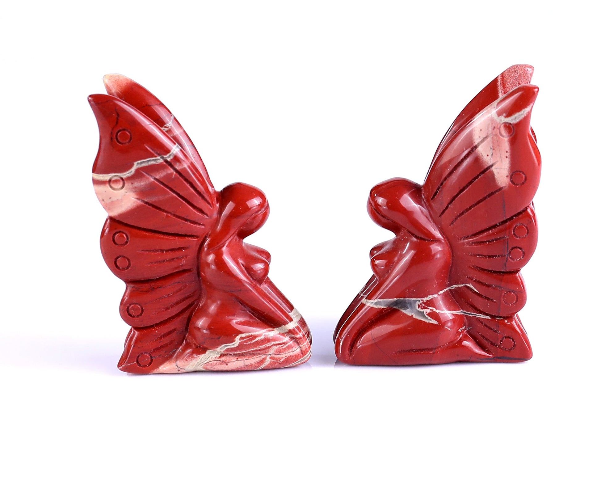 Nicedony 3.0" Red Jasper Hand Carved Crystal Flower Faerie Sculpture - View 4