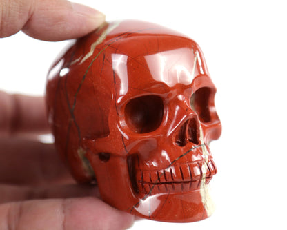 Nicedony 3.0" Red Jasper Hand Carved Realistic Skull Sculpture - View 9