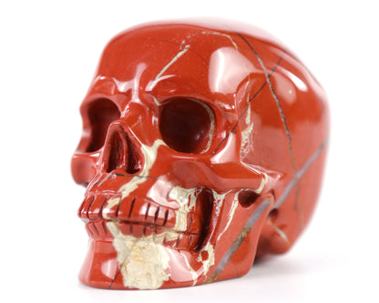 Nicedony 3.0" Red Jasper Hand Carved Realistic Skull Sculpture - View 11
