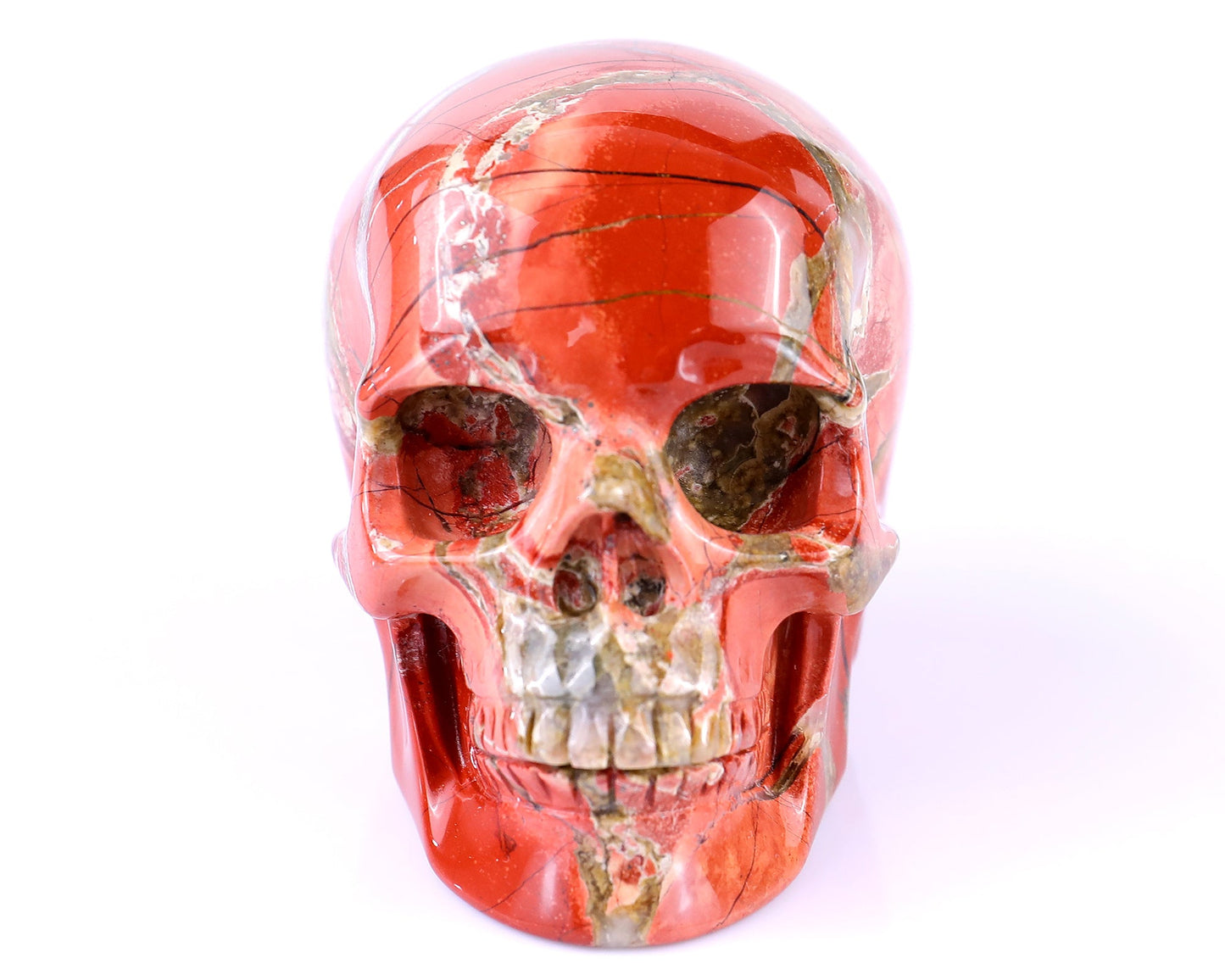 Nicedony 3.0" Red Jasper Hand Carved Realistic Skull Sculpture - View 13
