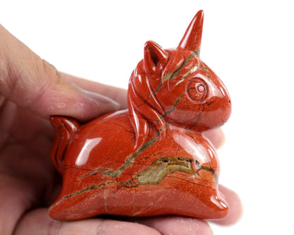 Nicedony 3.0" Red Jasper Hand Carved Crystal Unicorn Sculpture - View 9