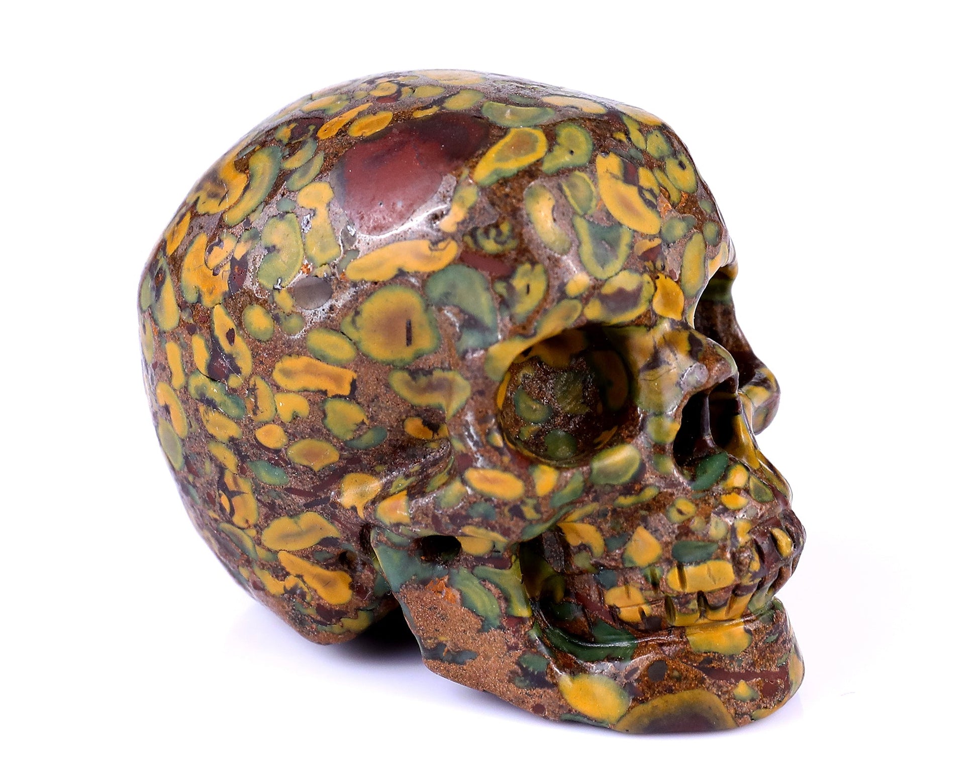 Nicedony 3.0" Roe Stone Hand Carved Crystal Realistic Skull Sculpture