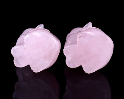 Nicedony 3.0" Rose Quartz Hand Carved Crystal Cat Sculpture - View 6