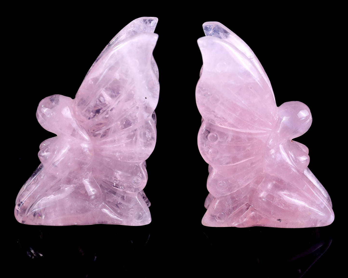 Nicedony 3.0" Rose Quartz Hand Carved Crystal Flower Faerie Sculpture - View 5