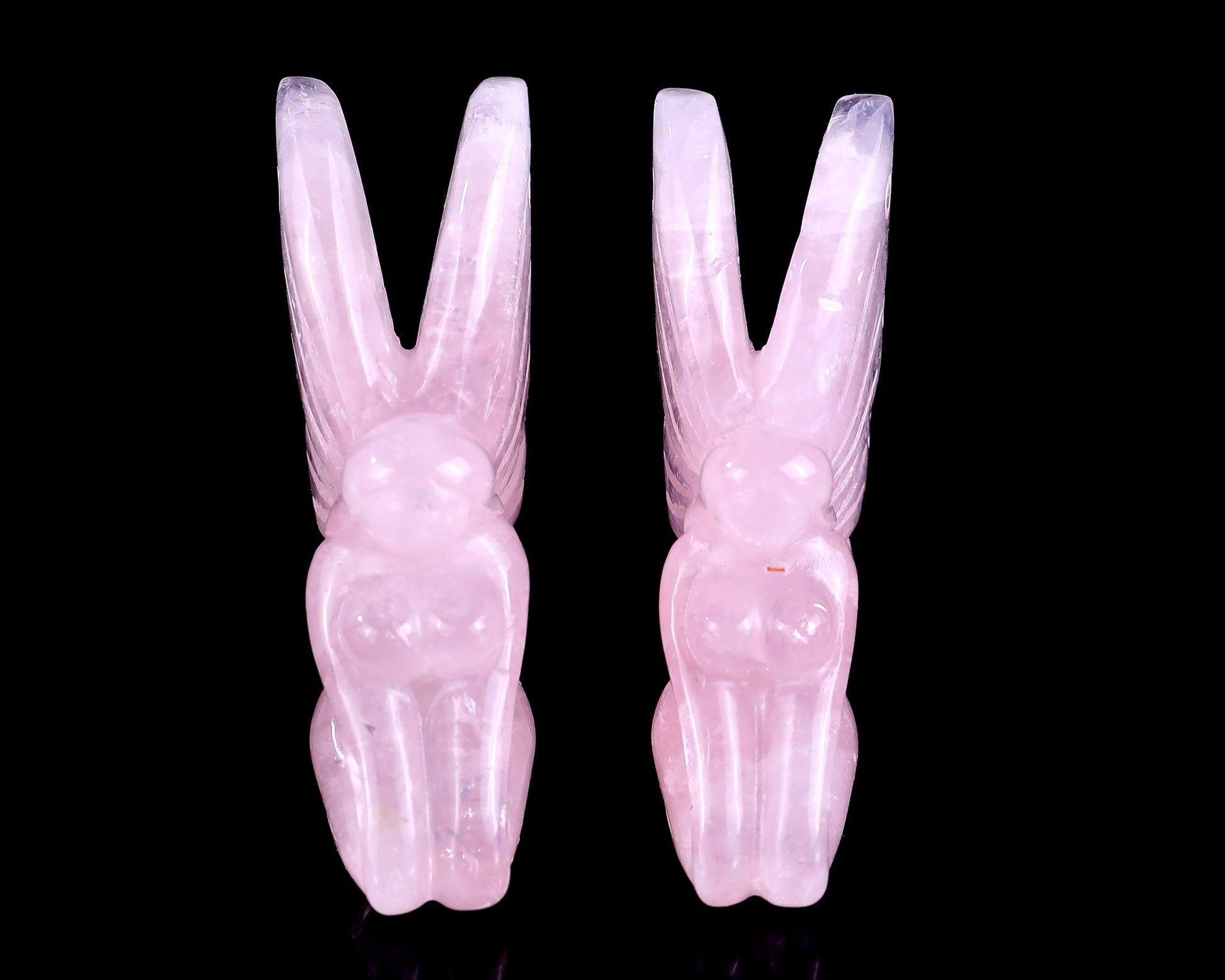 Nicedony 3.0" Rose Quartz Hand Carved Crystal Flower Faerie Sculpture - View 3