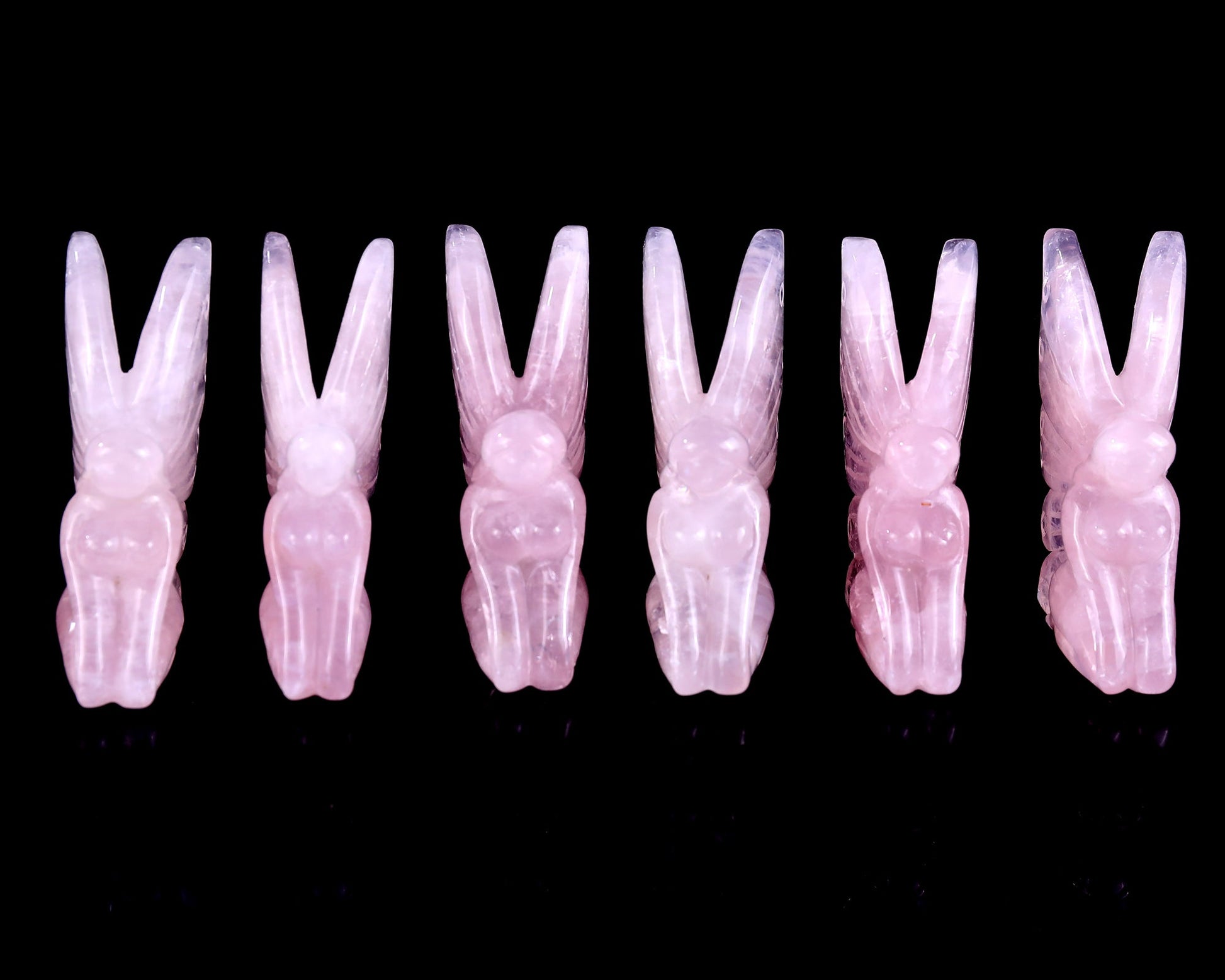Nicedony 3.0" Rose Quartz Hand Carved Crystal Flower Faerie Sculpture - View 2
