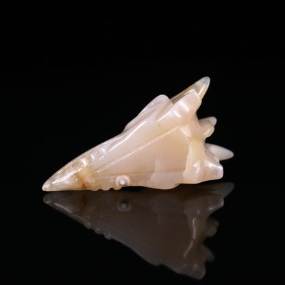Nicedony 3.0" Sakura Agate Hand Carved Phoenix Skull Sculpture - View 13