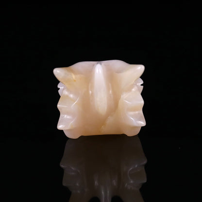 Nicedony 3.0" Sakura Agate Hand Carved Phoenix Skull Sculpture - View 12