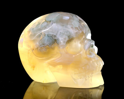 Nicedony 3.0" Sakura Agate Hand Carved Realistic Skull Sculpture - View 4
