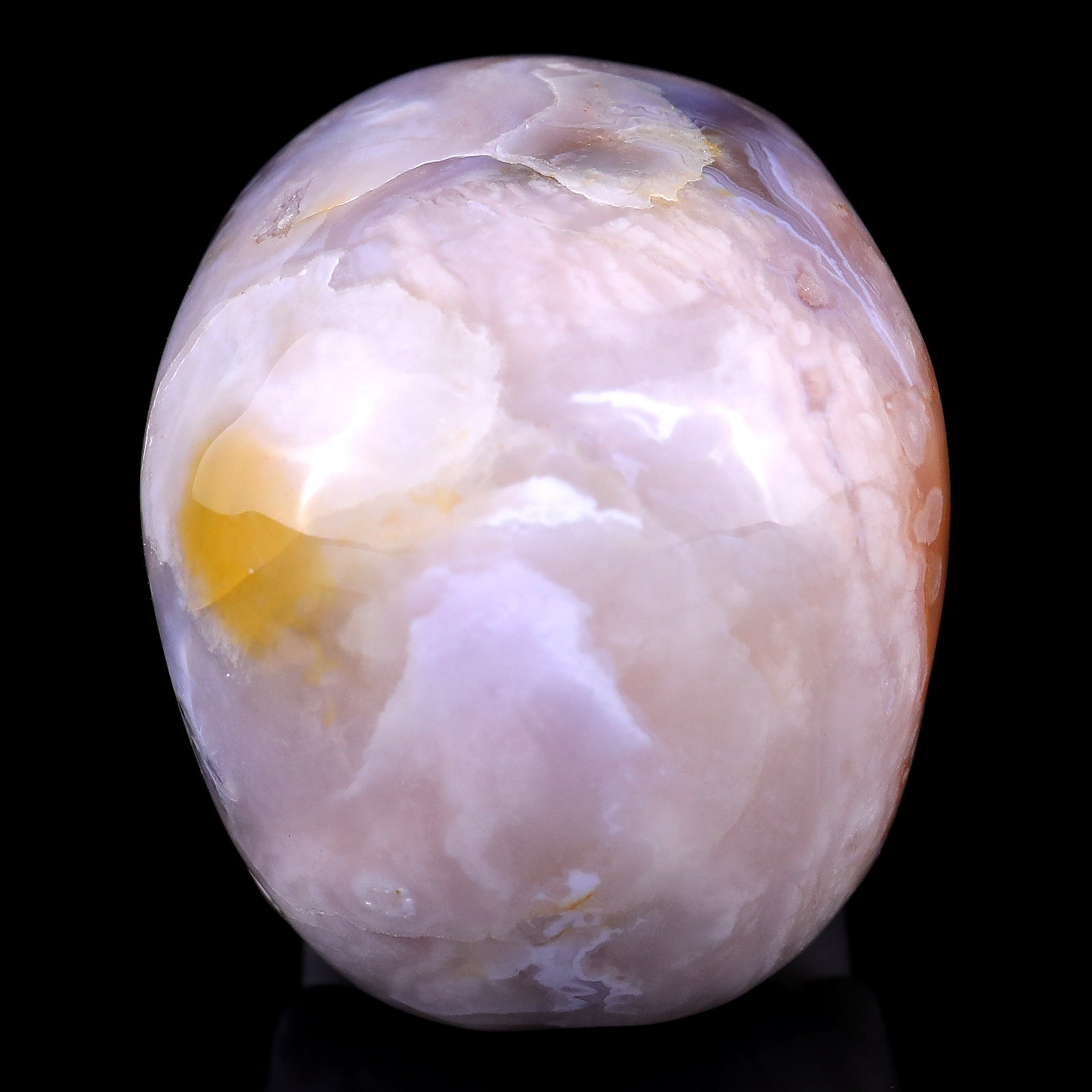 Nicedony 3.0" Sakura Agate Hand Carved Realistic Skull Sculpture - View 13