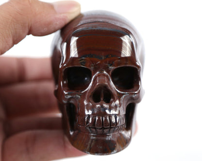 Nicedony 3.0" Tiger Iron Eye Hand Carved Realistic Skull Sculpture - View 10