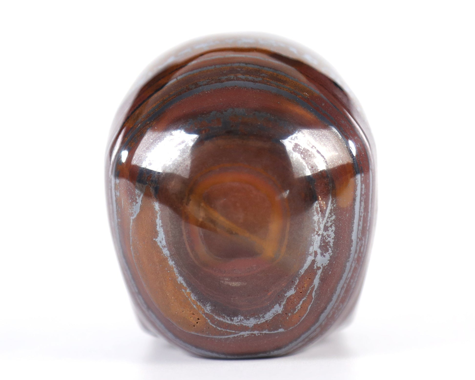Nicedony 3.0" Tiger Iron Eye Hand Carved Realistic Skull Sculpture - View 6