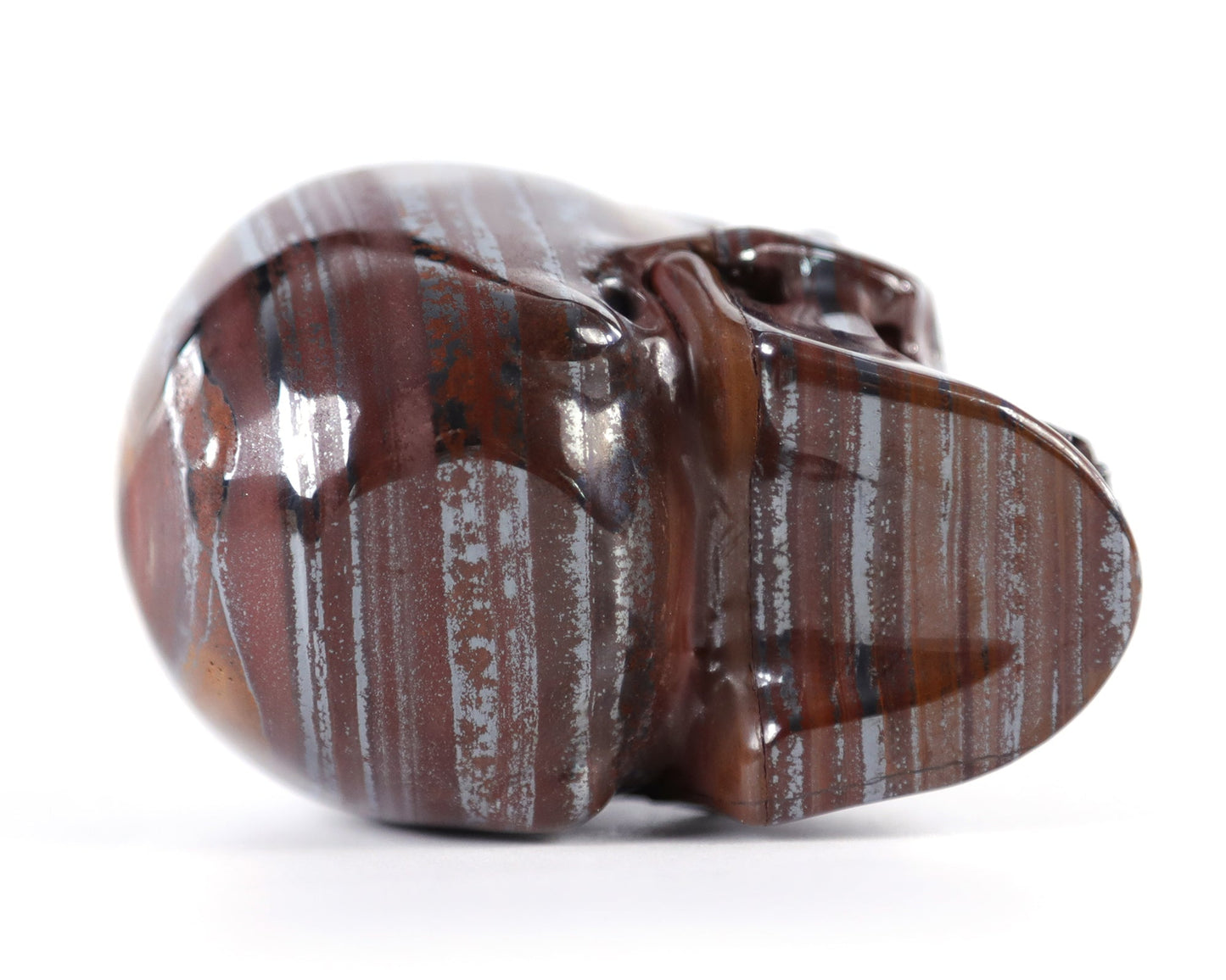 Nicedony 3.0" Tiger Iron Eye Hand Carved Realistic Skull Sculpture - View 7