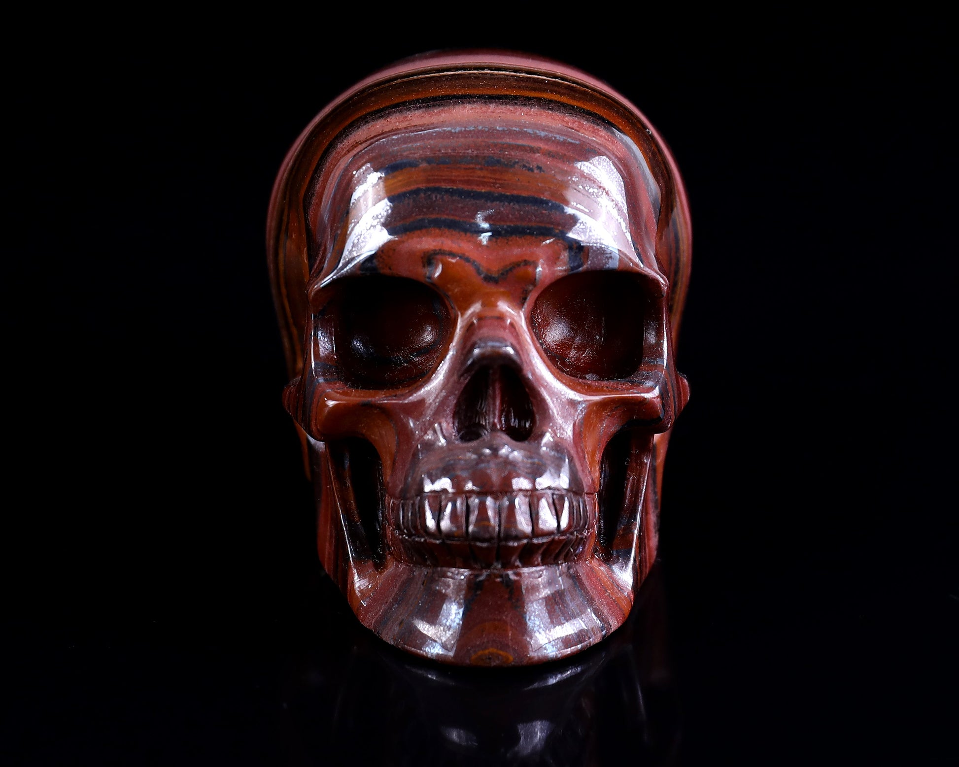 Nicedony 3.0" Tiger Iron Eye Hand Carved Realistic Skull Sculpture - View 12