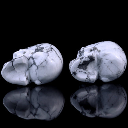 Nicedony 3.0" Howlite Hand Carved Crystal Realistic Skull Sculpture - View 21