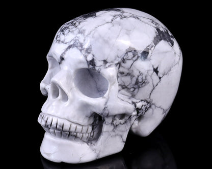 Nicedony 3.0" Howlite Hand Carved Crystal Realistic Skull Sculpture - View 7