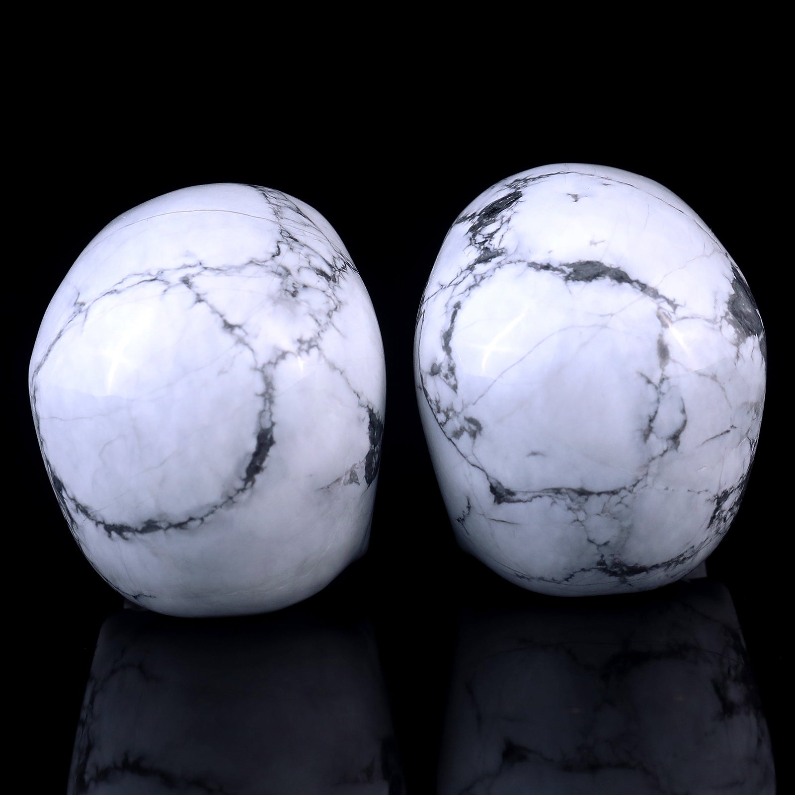Nicedony 3.0" Howlite Hand Carved Crystal Realistic Skull Sculpture - View 22