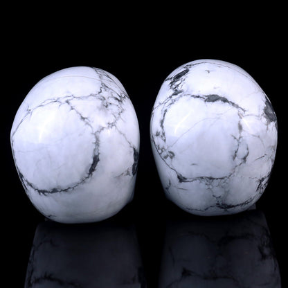 Nicedony 3.0" Howlite Hand Carved Crystal Realistic Skull Sculpture - View 22
