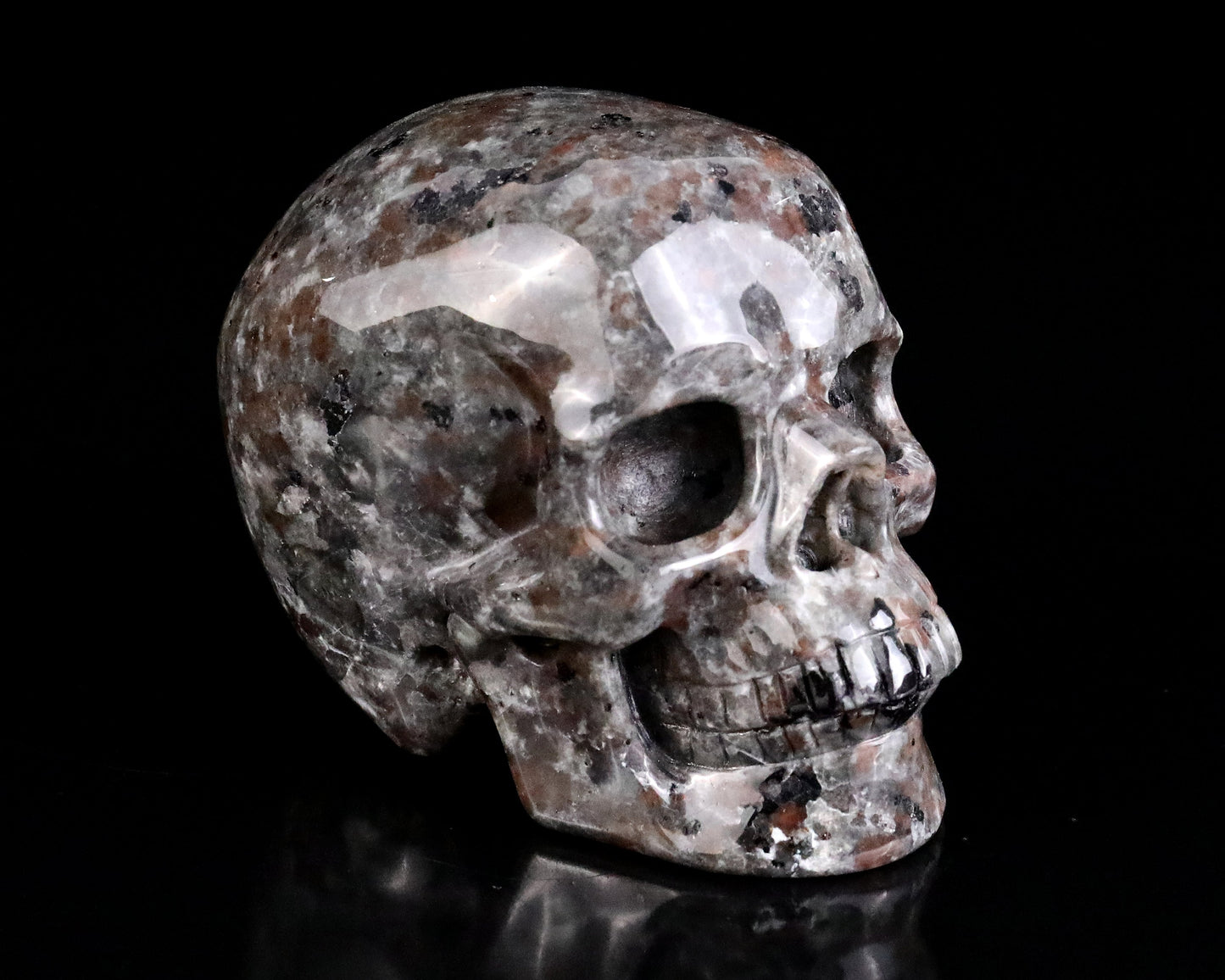 Nicedony 3.0" Yooperlite Hand Carved Realistic Skull Sculpture
