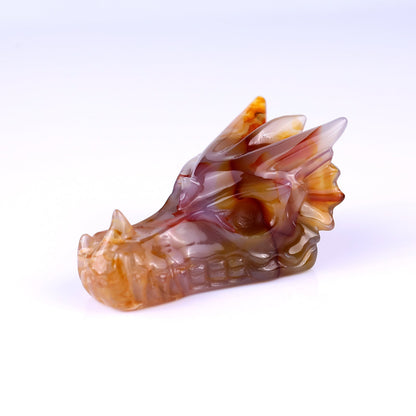 Nicedony 3.1" Agate Hand Carved Crystal Dragon Skull Sculpture - View 7