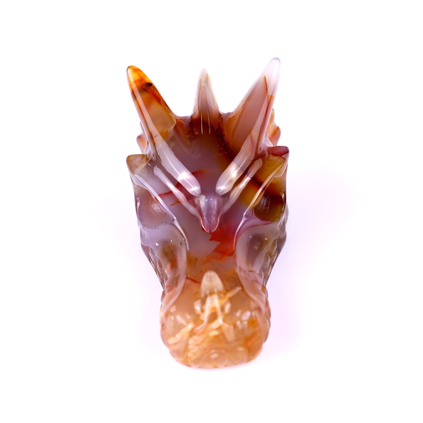 Nicedony 3.1" Agate Hand Carved Crystal Dragon Skull Sculpture - View 2
