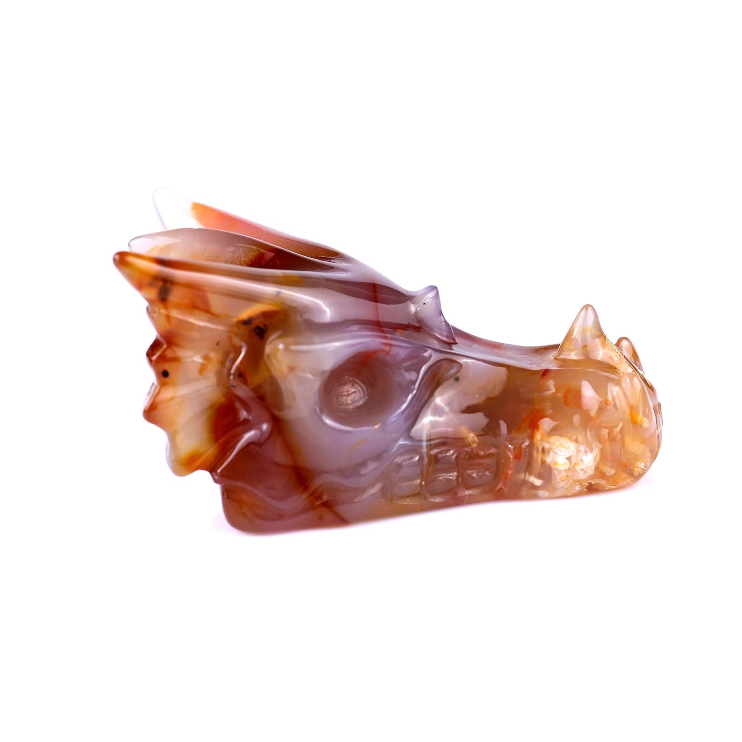 Nicedony 3.1" Agate Hand Carved Crystal Dragon Skull Sculpture - View 3