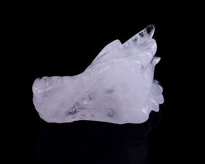 Nicedony 3.1" Angolan Quartz Hand Carved Dragon Skull Sculpture - View 8